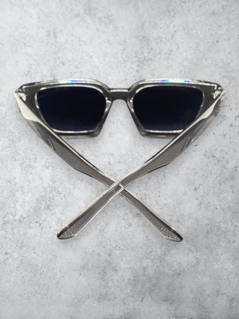 Lunettes de Soleil Transparentes Fumées & Verres Noirs