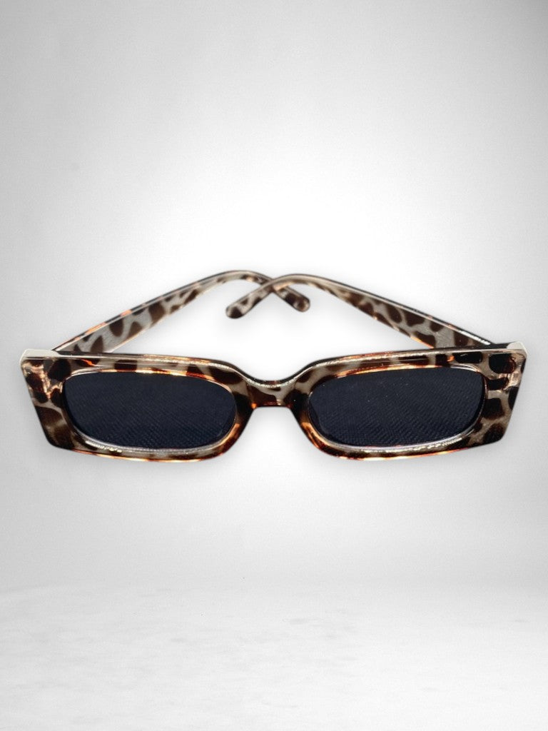 Lunettes de Soleil Rectangulaires Écaille & Verres Noirs