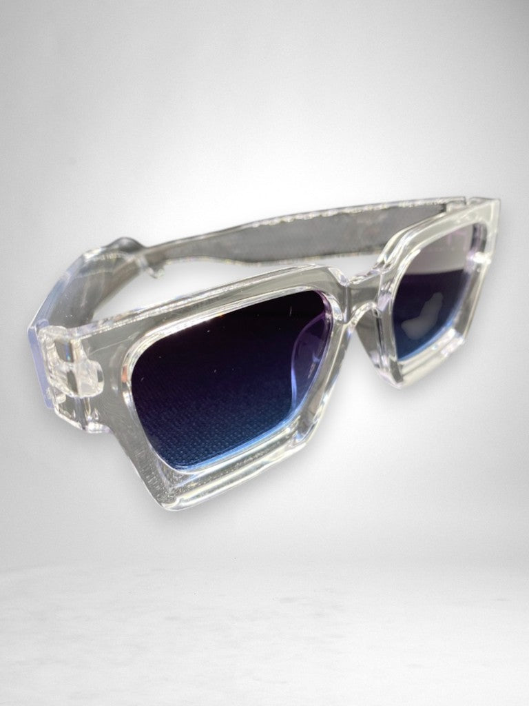 Lunettes de Soleil Transparentes & Verres Dégradés Bleus