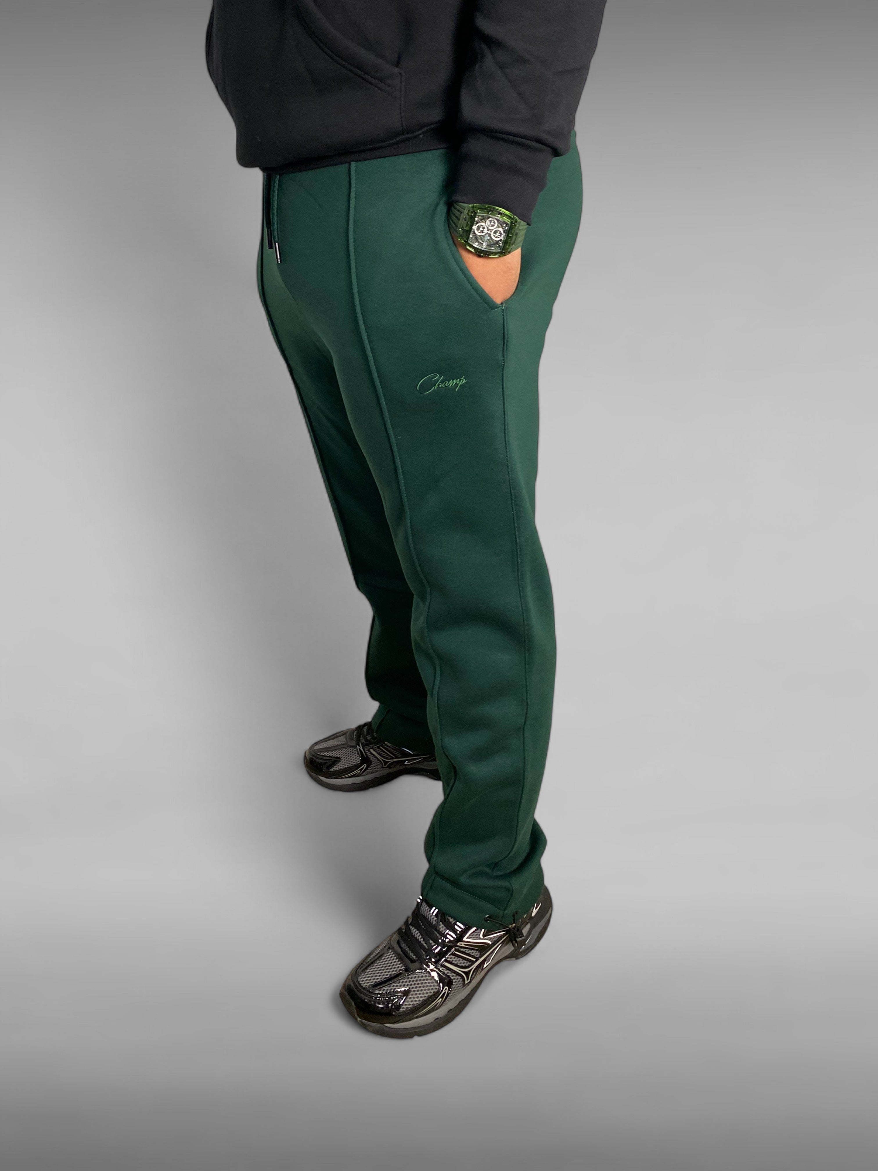 Pantalon en Coton Brodé “CHAMPS” – Vert