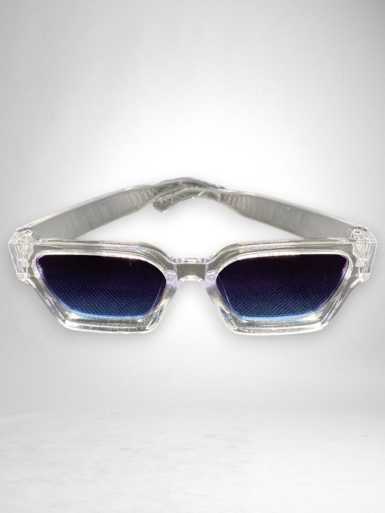 Lunettes de Soleil Transparentes & Verres Dégradés Bleus