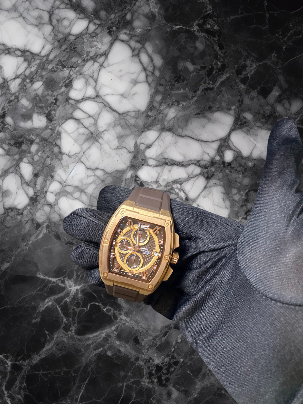 Montre NAVIFORCE Chronographe – Bronze & Marron