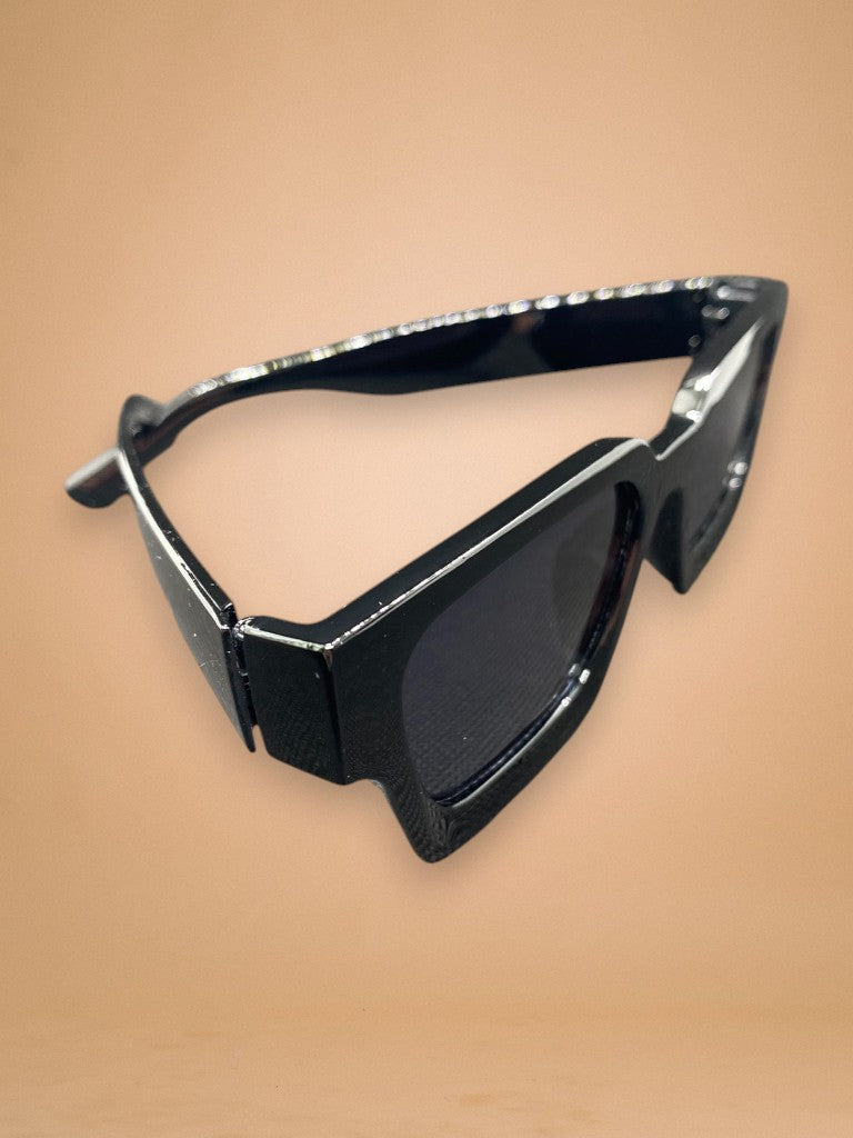 Lunettes de Soleil Noires & Verres Noirs Fumés