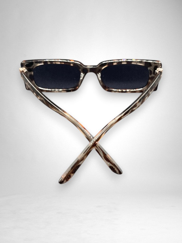 Lunettes de Soleil Rectangulaires Écaille & Verres Noirs