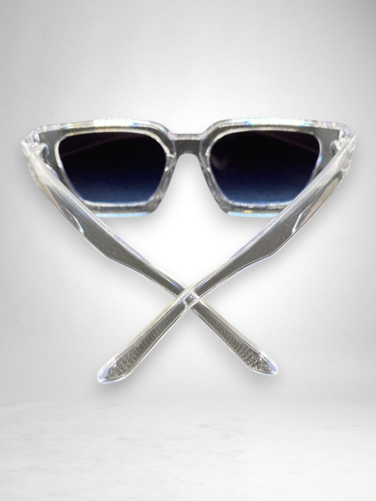 Lunettes de Soleil Transparentes & Verres Dégradés Bleus