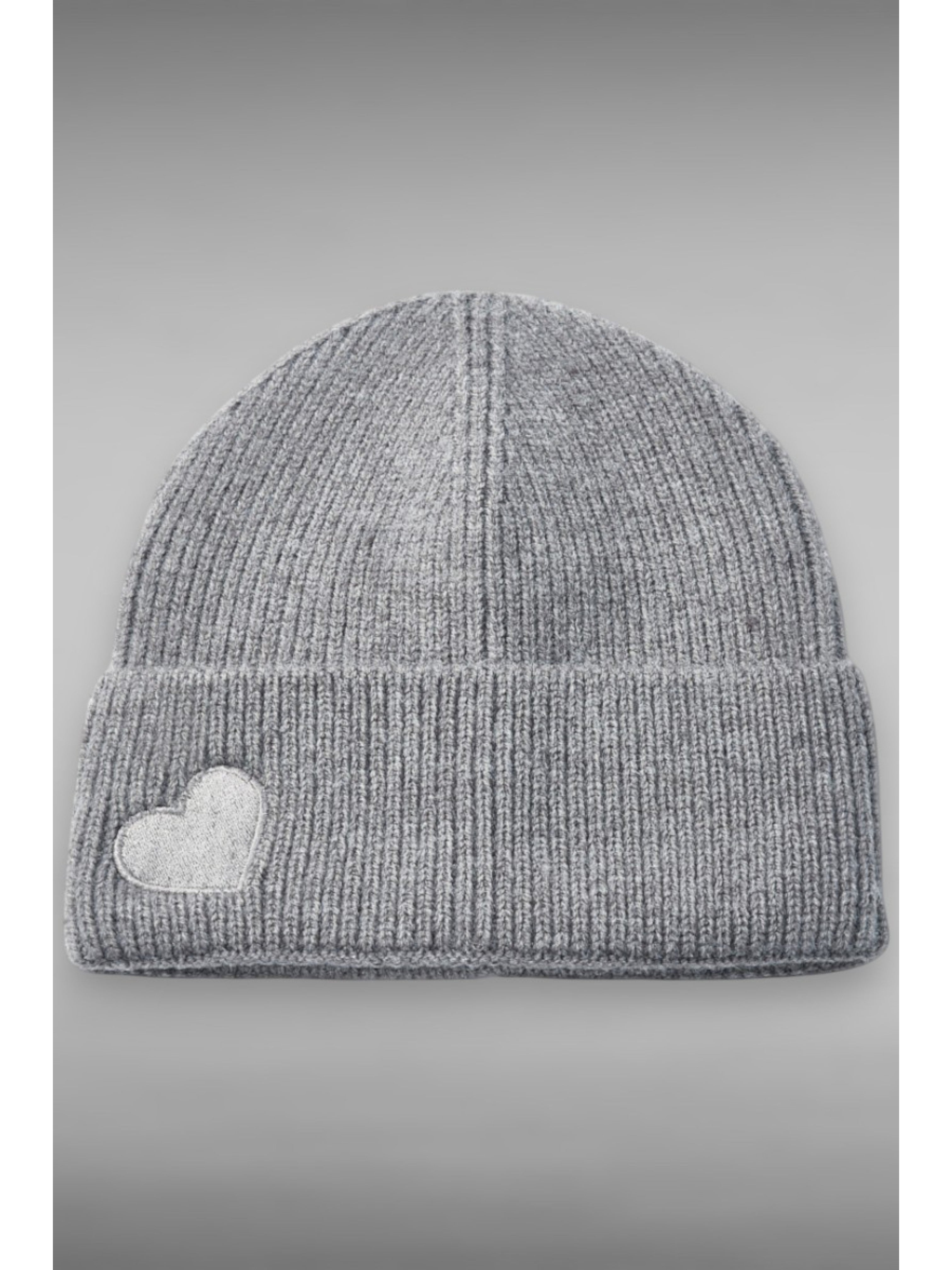 Bonnet Gris à Cœur Brodé