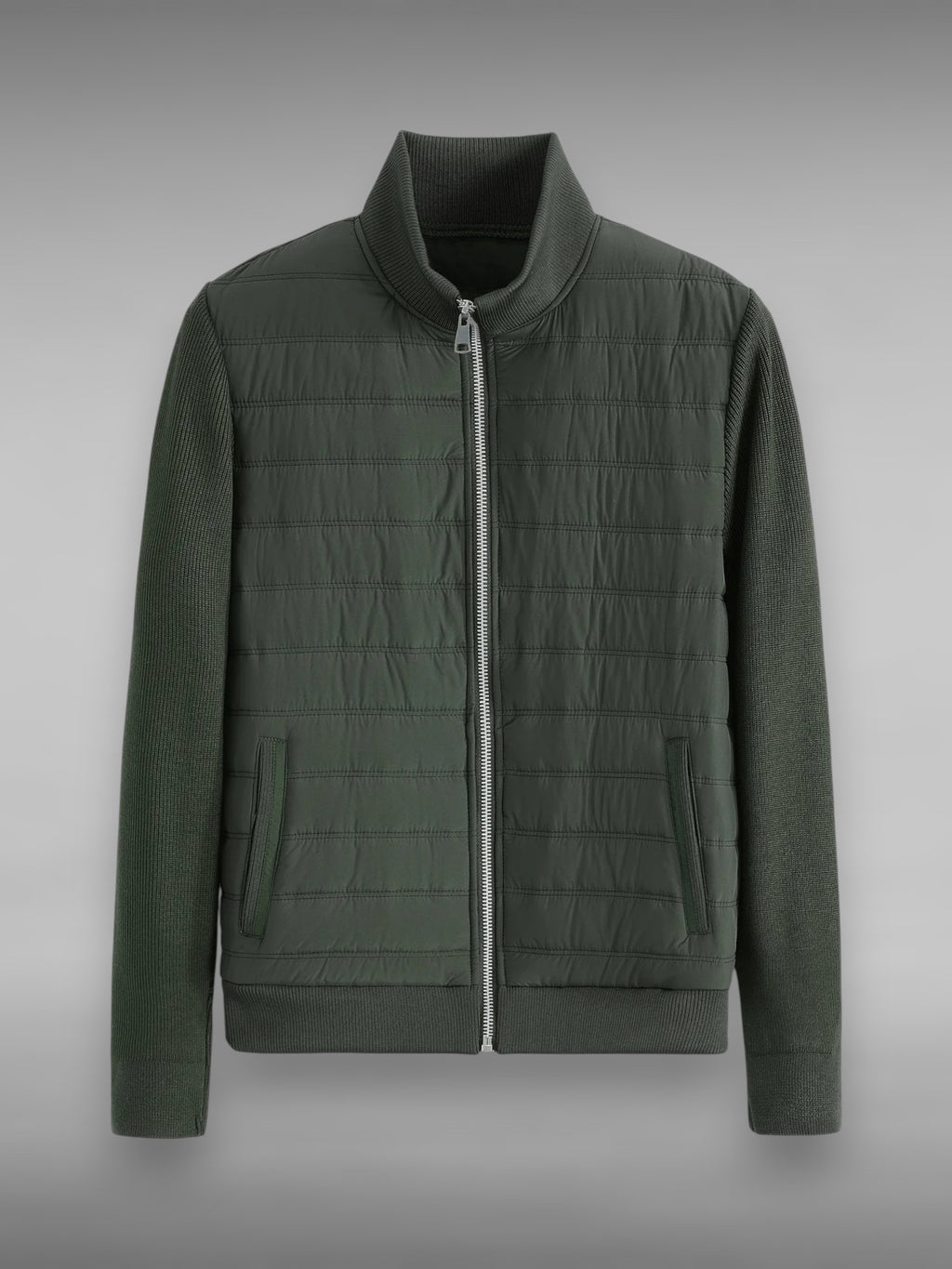 Veste Matelassée Bimatière Kaki – FRILIVIN