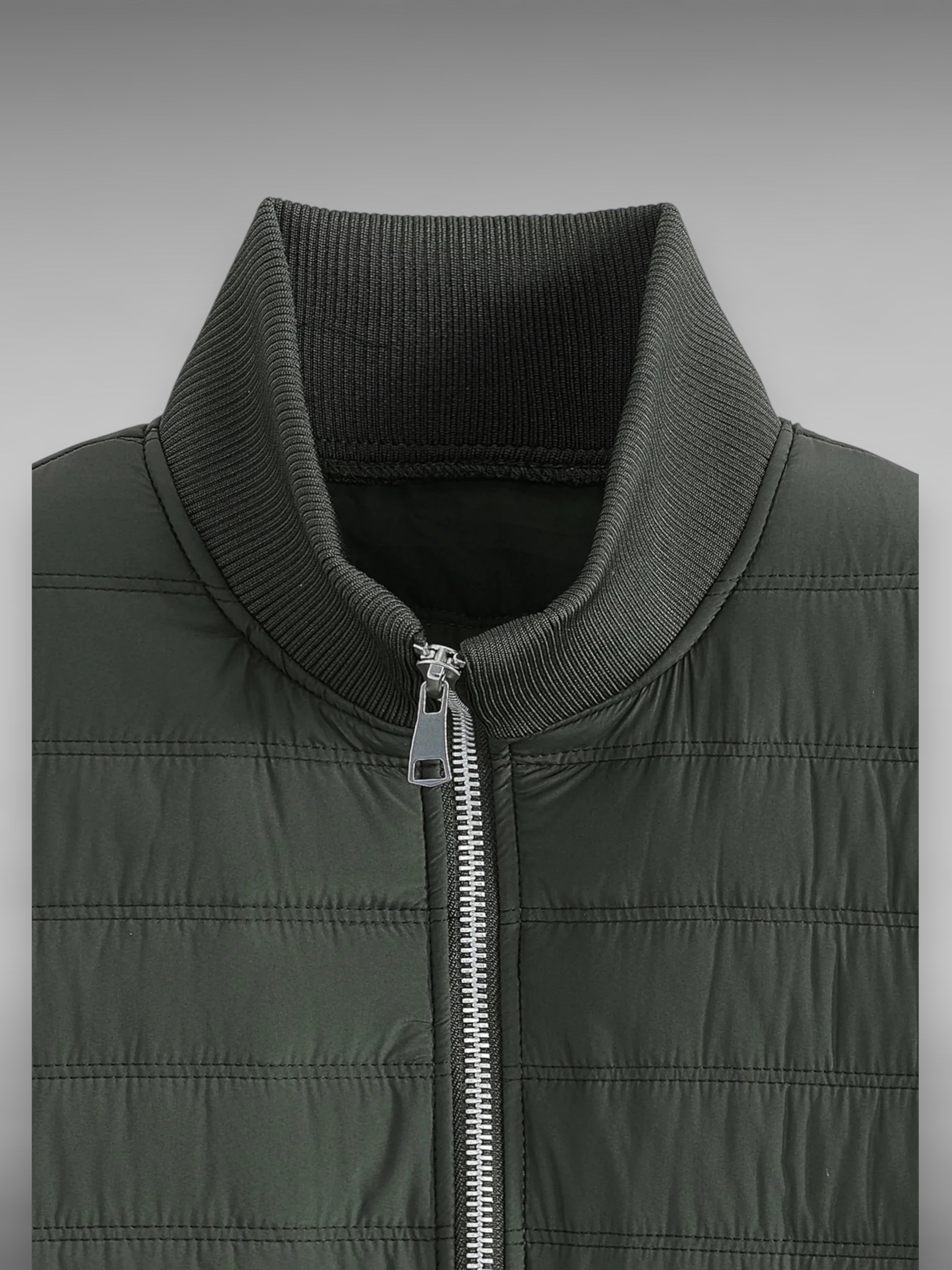 Veste Matelassée Bimatière Kaki – FRILIVIN