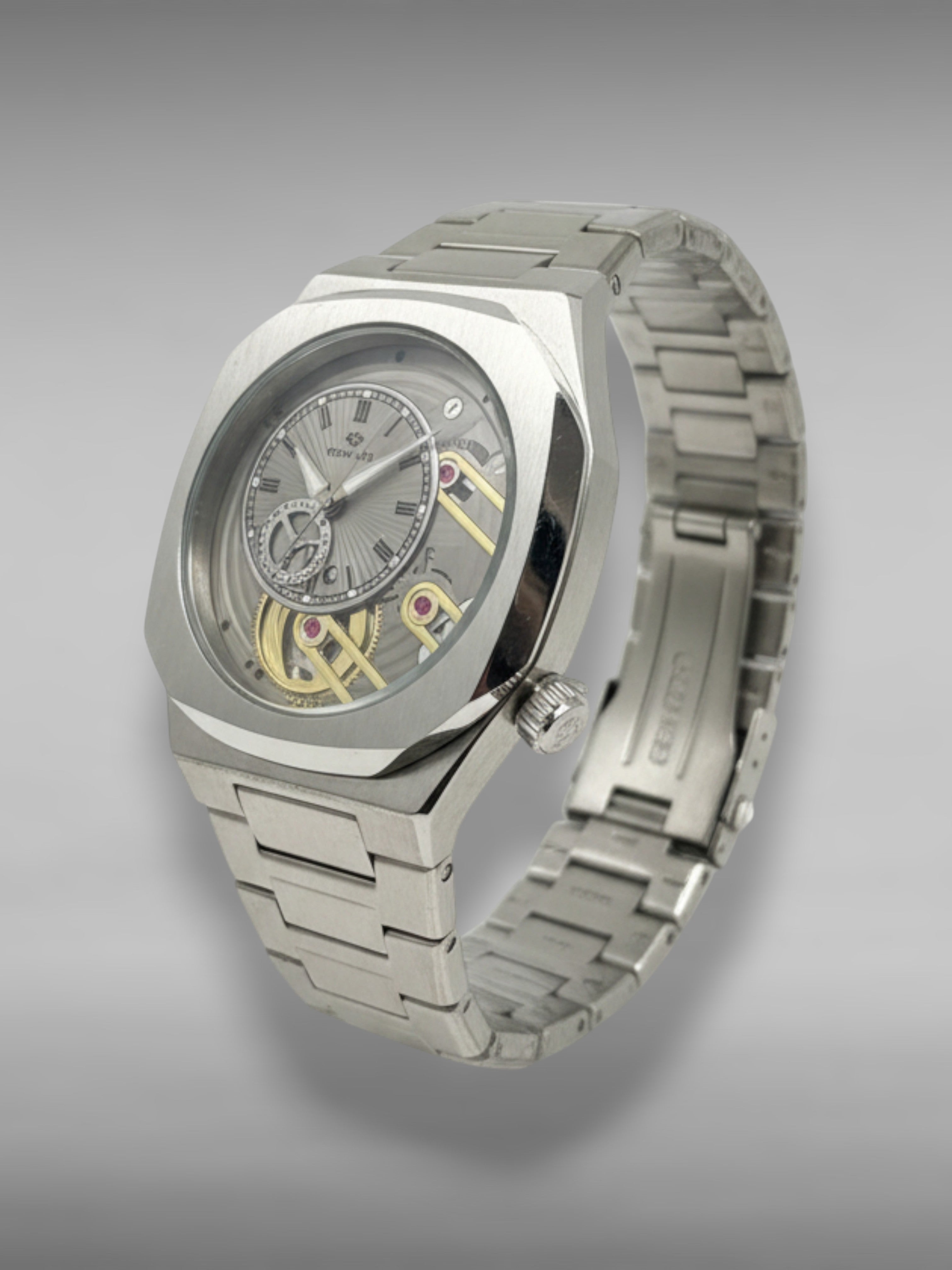 Montre BESTWIN Squelette – Argent & Or