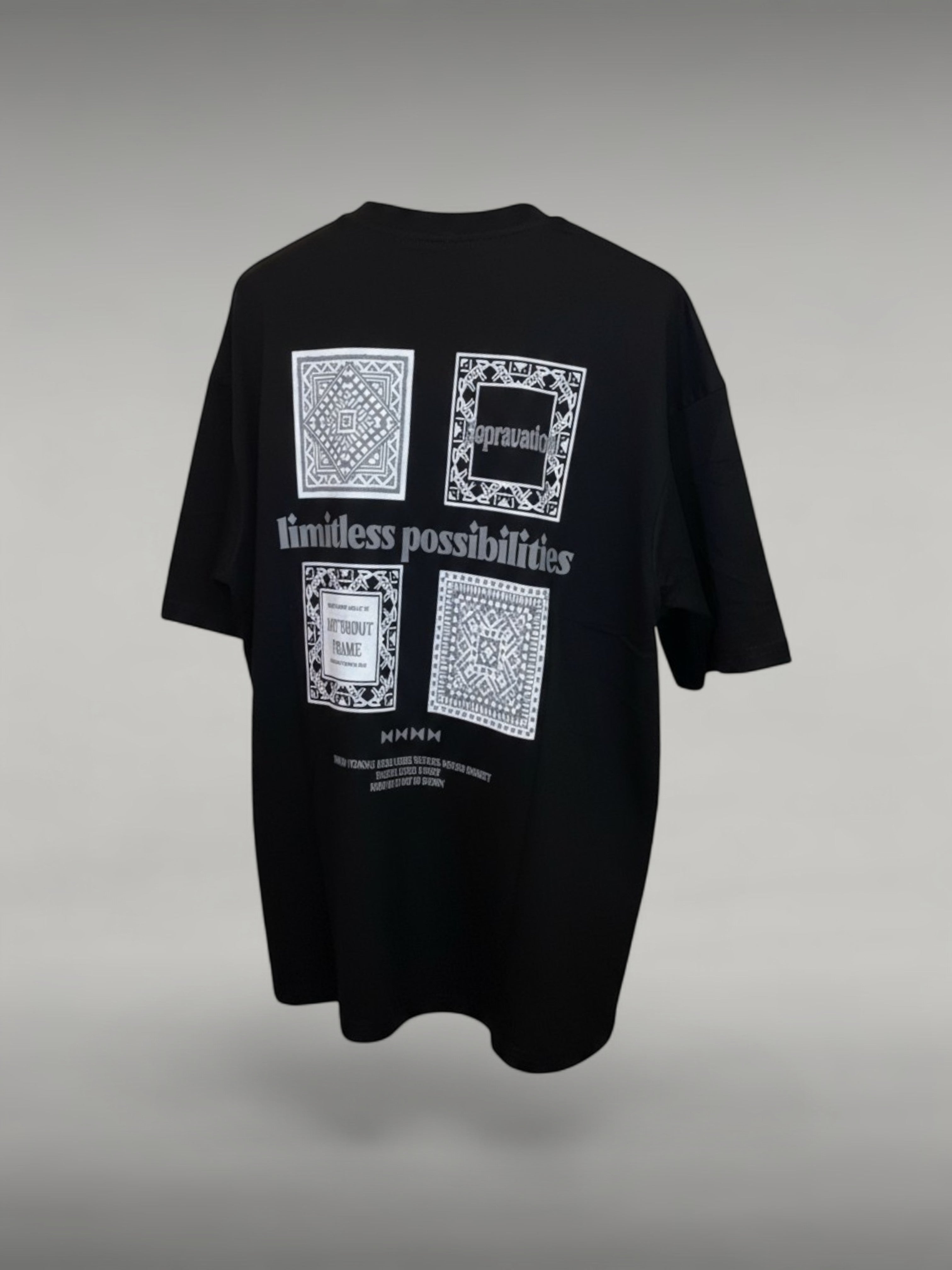 T-shirt Oversize Imprimé Noir